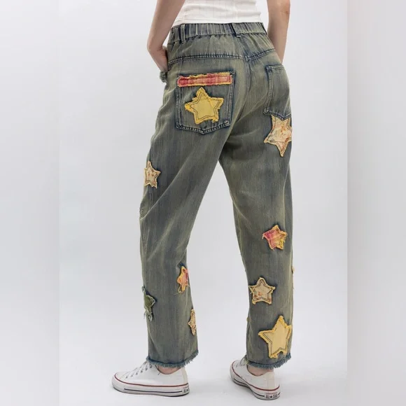 Blue Velvet Multi Patchwork Denim Pants - Picture 3 of 7